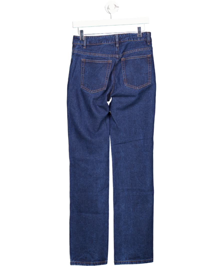 Karen Millen Dark Blue Rigid Denim Mid Rise Straight Leg Jean UK 8