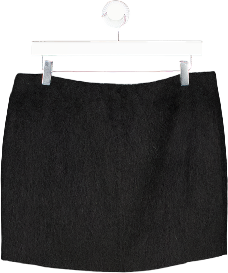 H&M Black Mohair-blend Mini Skirt UK L