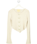 Bubish Beige Rosette Cashmere Blend Knit Cardigan UK S