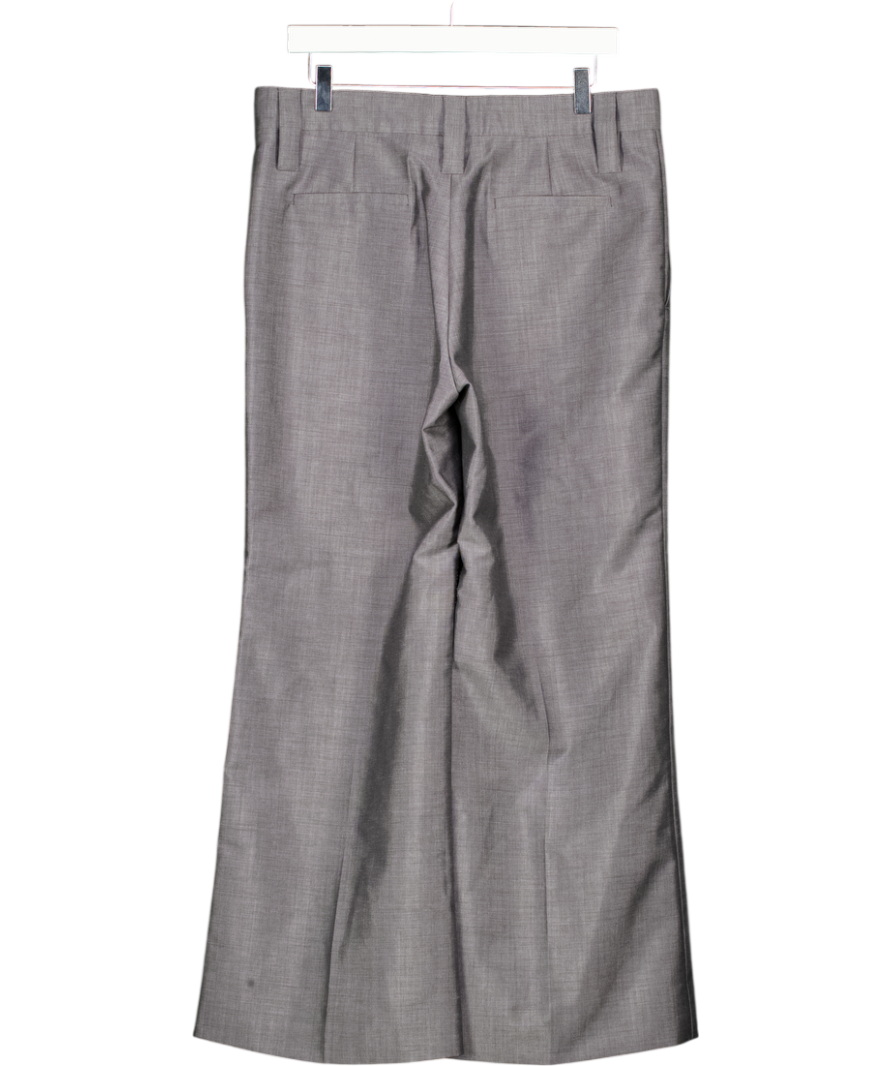 PRADA Grey Wool & Mohair Blend Tailored Crop Wide Leg Trousers It44 UK 12