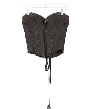 Mars the Label Black Denim Corset Top UK 8