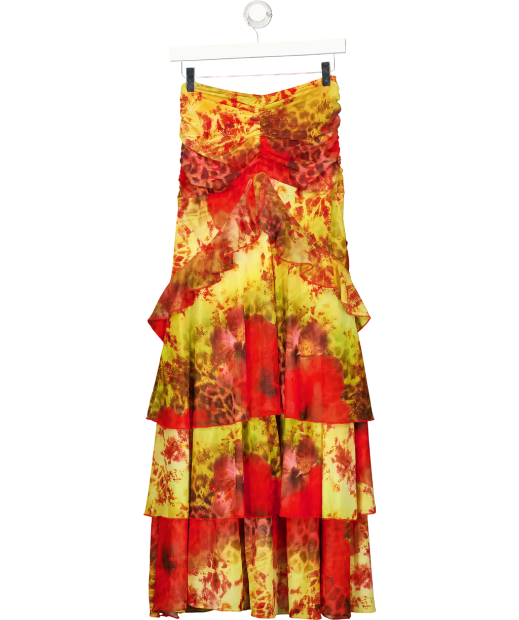 Outcast Red Ruffle Maxi Skirt UK XS