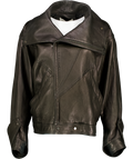 FRONT ROW SHOP Black Vintage Two Lapel Butter Soft Lambskin Leather Jacket UK M