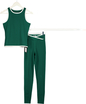 Gym Locker Green So Skin Wrap Over Leggings And Vest Set UK S