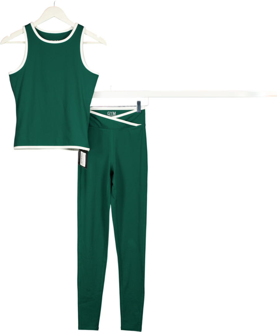 Gym Locker Green So Skin Wrap Over Leggings And Vest Set UK S