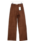 SOHO WARDROBE Suede Wide Leg Trousers- Mocha Brown UK 8