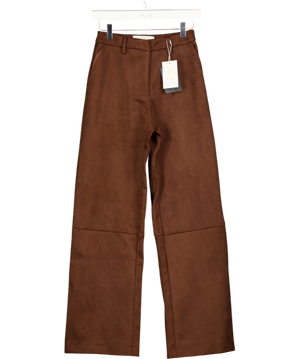 SOHO WARDROBE Suede Wide Leg Trousers- Mocha Brown UK 8