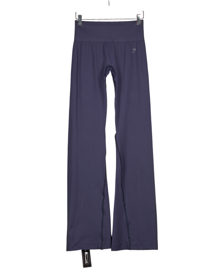 GYMSHARK Navy Blue High Waisted Flare Leggings UK M