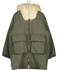 Cole Buxton Green Fur Hood Coat UK S