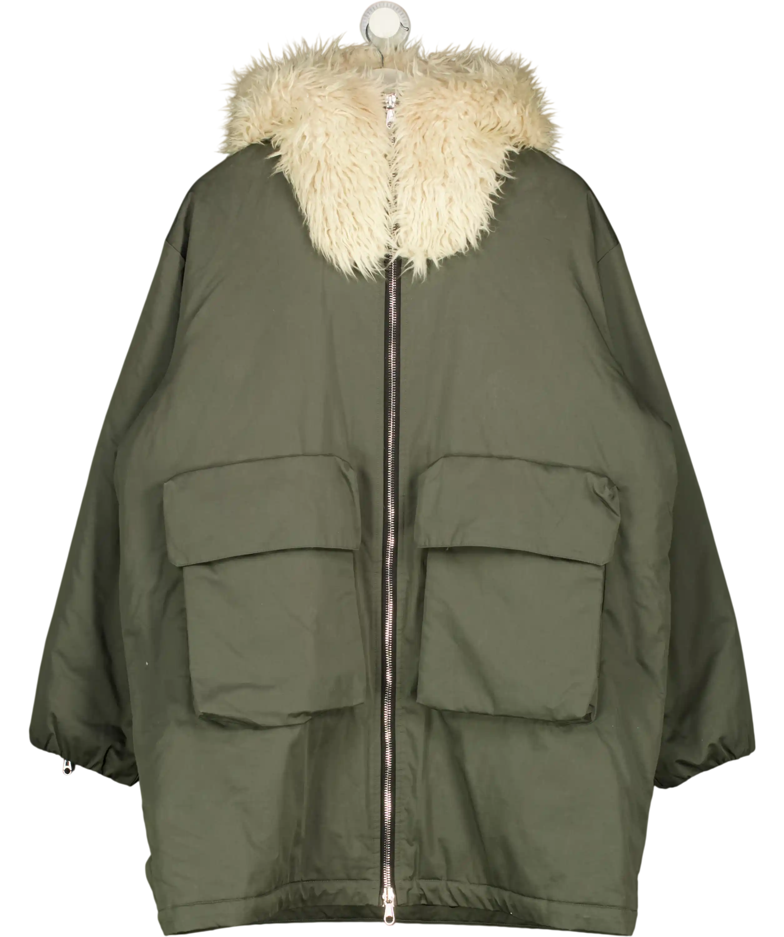 Cole Buxton Green Fur Hood Coat UK S