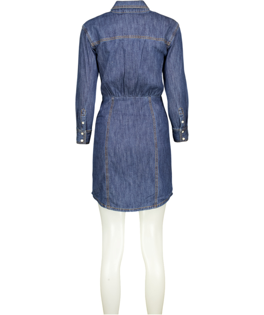 VERONICA BEARD Blue Denim Mini Shirt Dress Sz0 UK 4