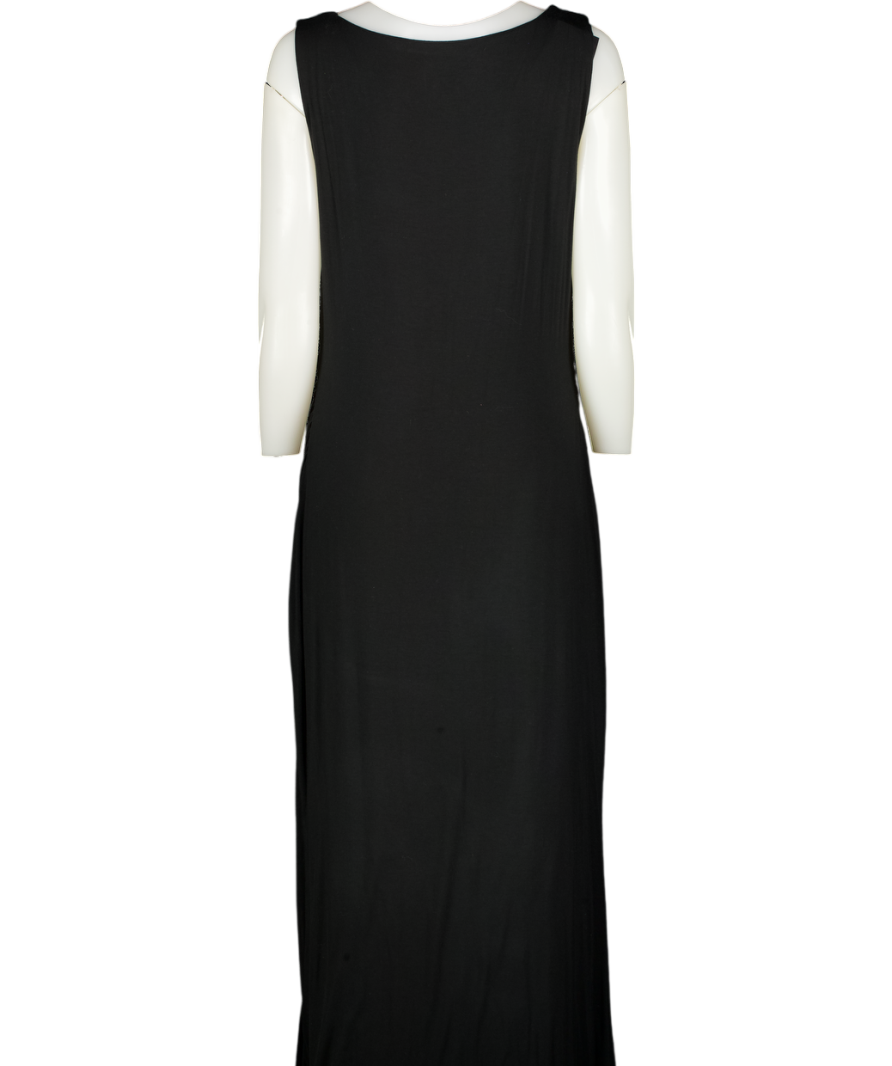 T/ALA Black Double Layer Jersey Lounge Dress UK XXXL