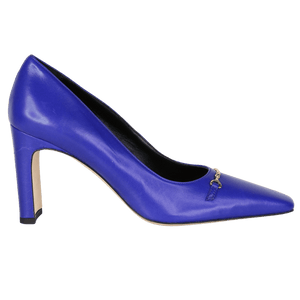 Russell & Bromley Blue Marley Gold Heeled Snaffle Court Shoes UK 8 EU 41