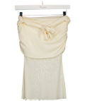 BUMPSUIT Cream X - Jasmine Tookes Off The Shoulder Soft Mesh Top UK XS