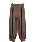 ASOS Brown Tailored Cuffed Balloon Trousers With Pleat Detail UK 8