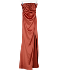 Babyboo Brown Sianna Thigh Split Satin Maxi Dress UK S