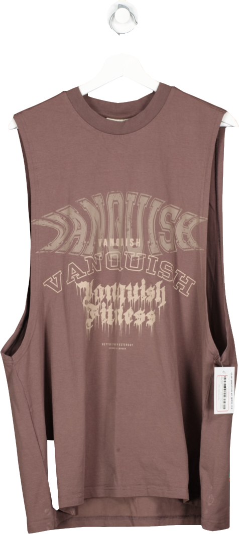 Vanquish Brown Classic Sleeveless T Shirt UK XL
