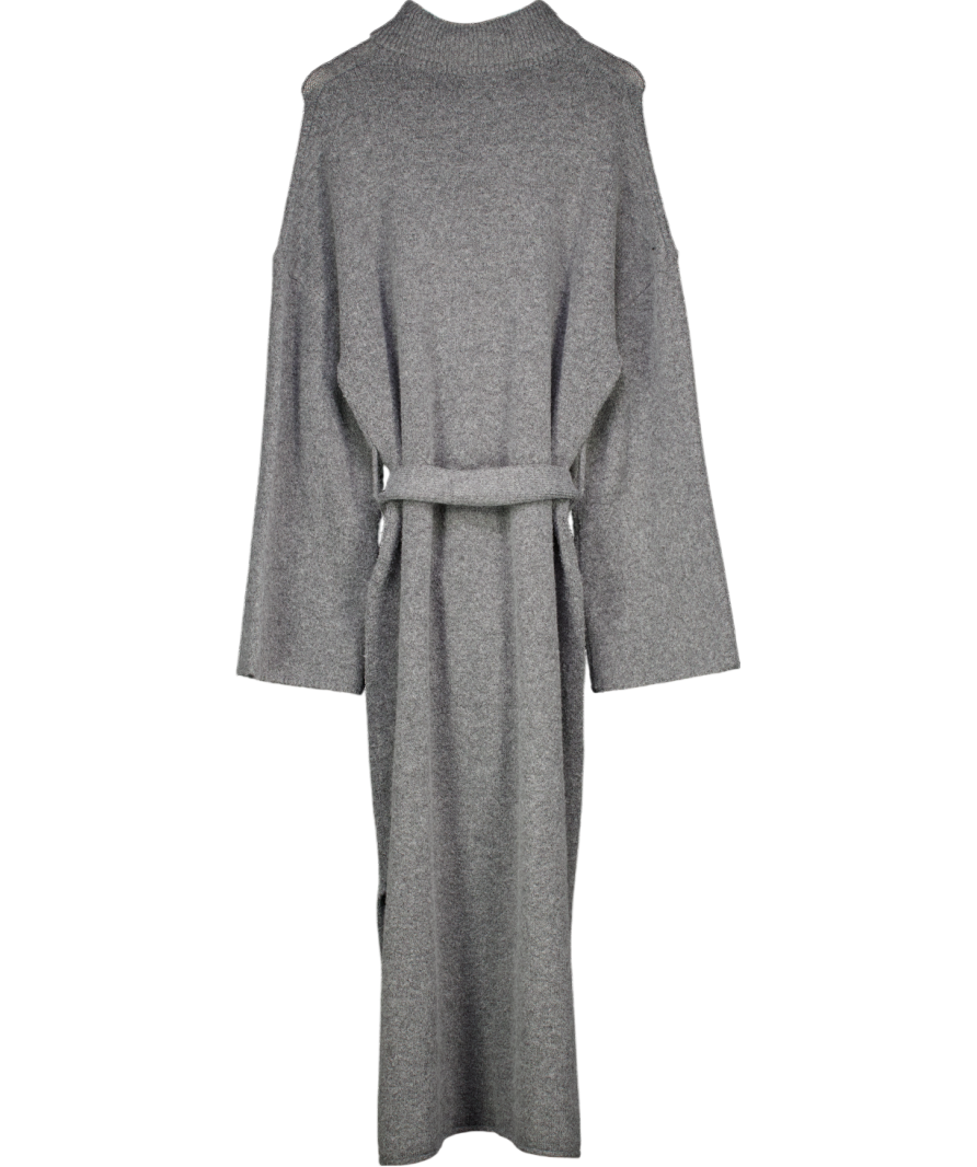 PRETTY LAVISH Knit Midi Dress In Charcoal Grey UK L