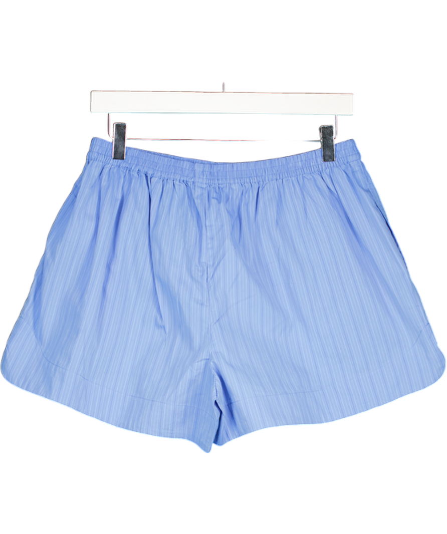 FAITHFULL THE BRAND Blue Lonia Pinstriped Organic Cotton-poplin Shorts Us6 UK 10