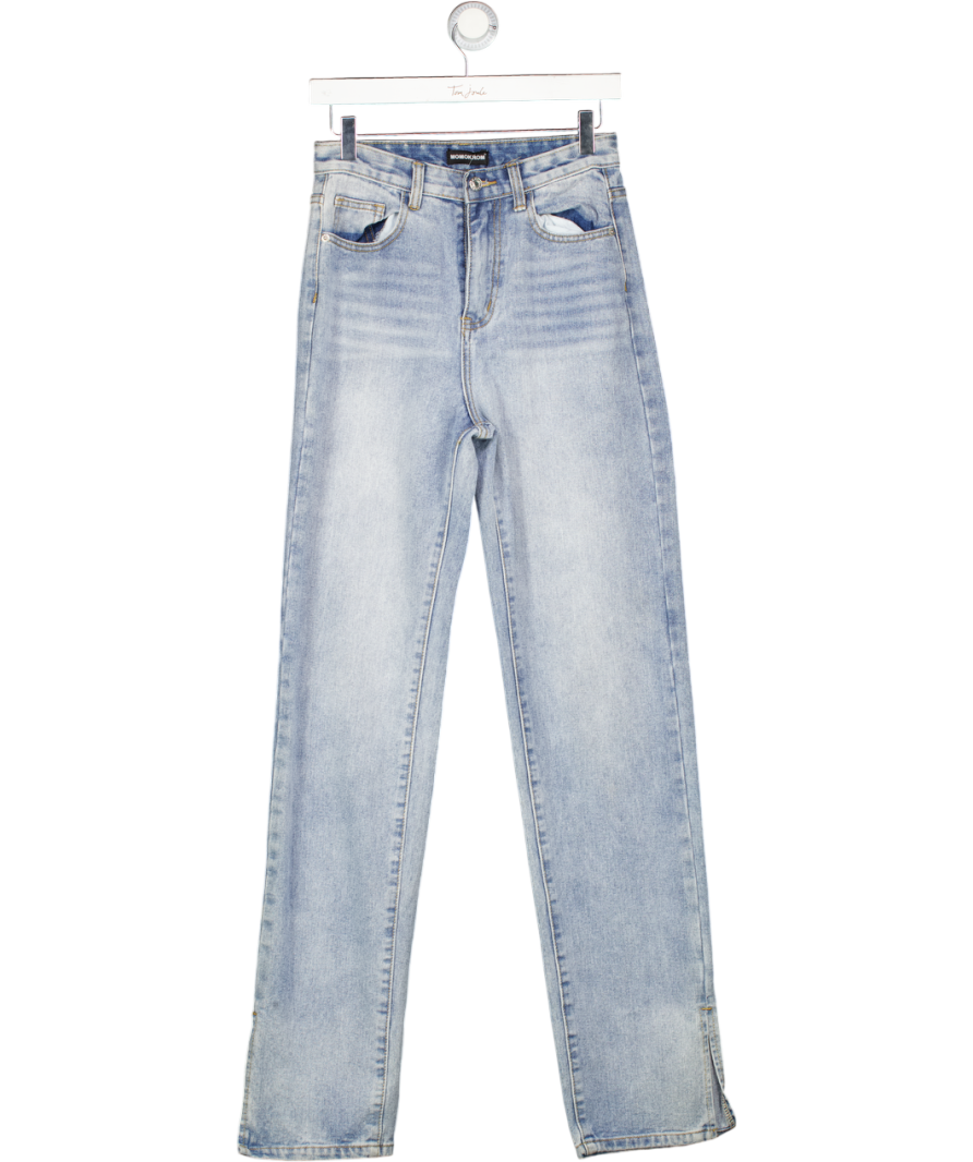Momokrom Blue Straight Leg High Rise Jeans UK 8
