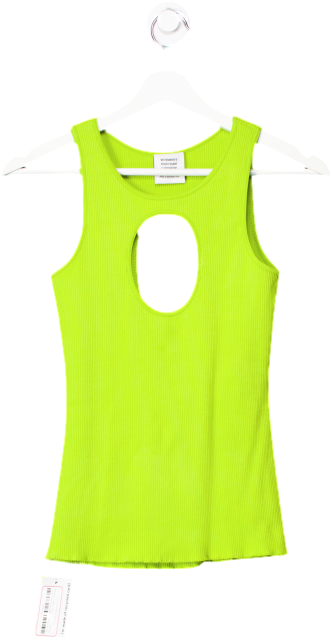 Vetements Lime Green Ribbed Cut-out Top UK S