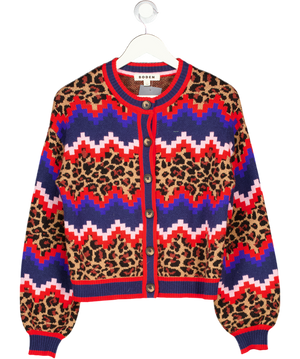 BODEN Multicoloured Abi Jacquard Wool Blend Cardigan UK S