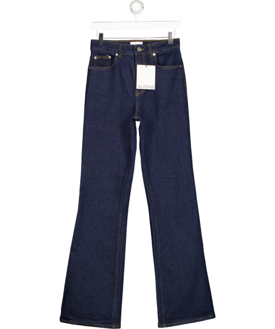 ALIGNE Blue Mid Rise Straight Flare Jeans W27