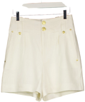 HOLLAND COOPER Ivory White Linen Blend Tailored Shorts UK 6