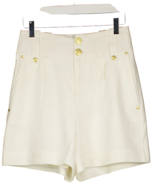 HOLLAND COOPER Ivory White Linen Blend Tailored Shorts UK 6