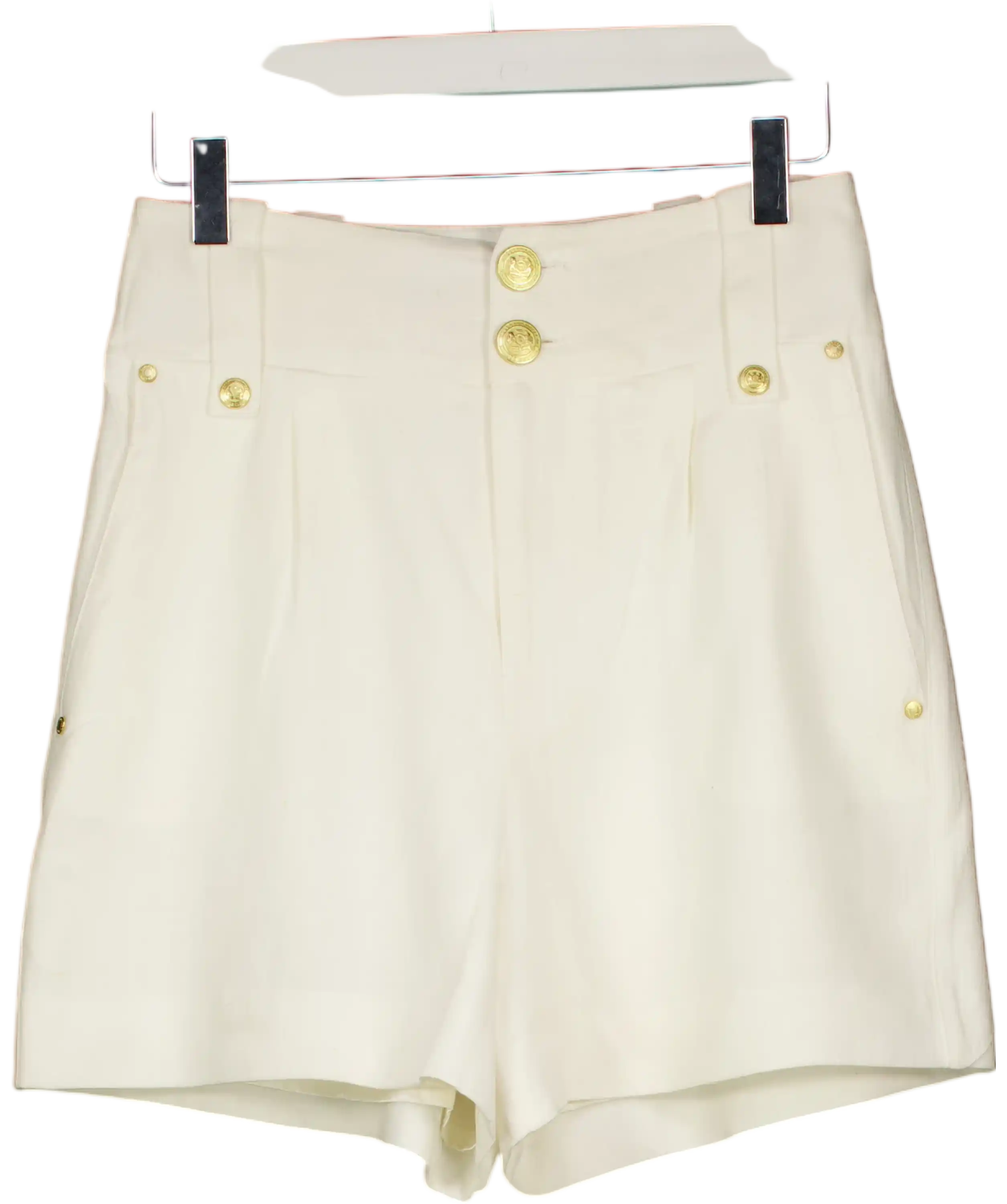 HOLLAND COOPER Ivory White Linen Blend Tailored Shorts UK 6