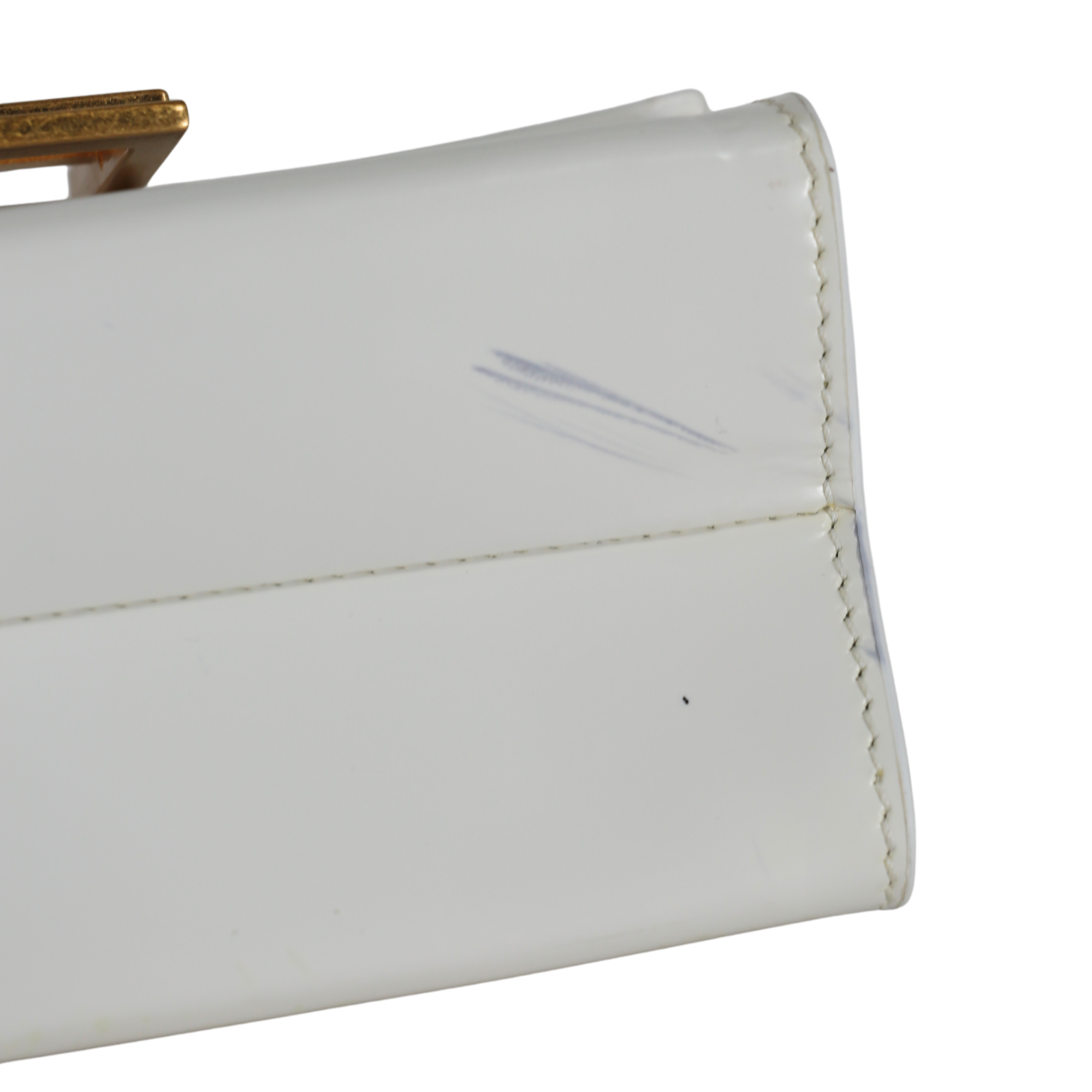 BY FAR Fran Smooth White  Mini Leather Handbag