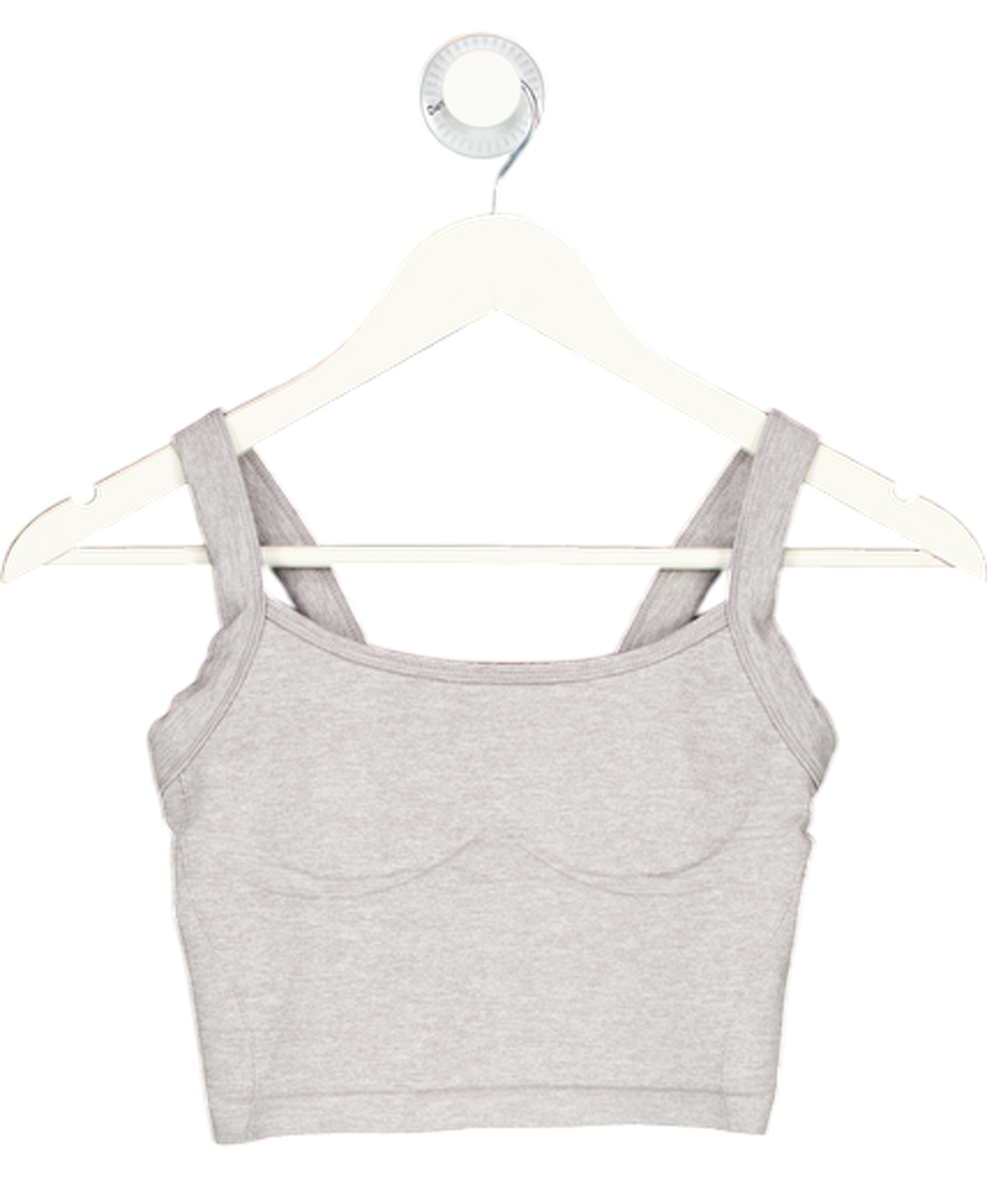 Bo + Tee Grey Seamless Sports Bra UK XS