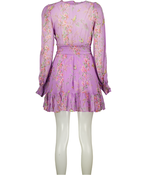 byTIMO Lilac Purple Mini Long Sleeved Dress In Plum Garden UK S