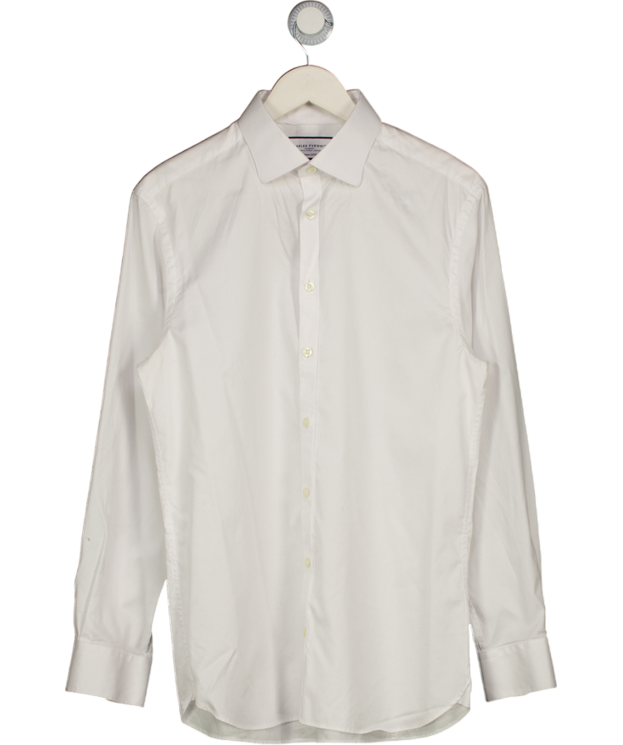 CHARLES TYRWHITT White Slim Fit Egyptian Cotton Shirt UK L