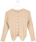 Commense Beige Button Down Split Cardigan UK XS