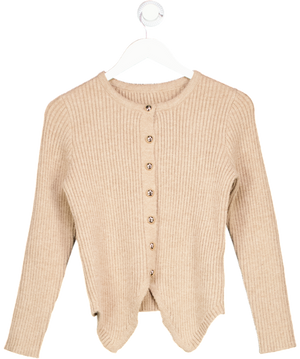 Commense Beige Button Down Split Cardigan UK XS