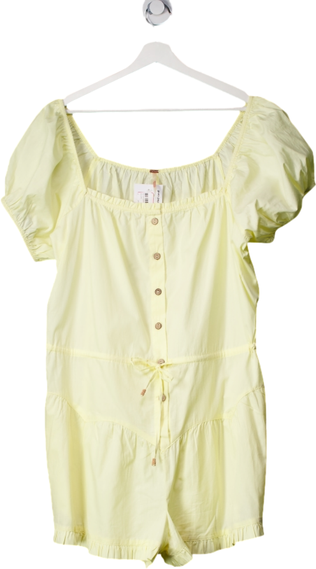 Free People Yellow A Sight For Sore Eyes Romper UK L