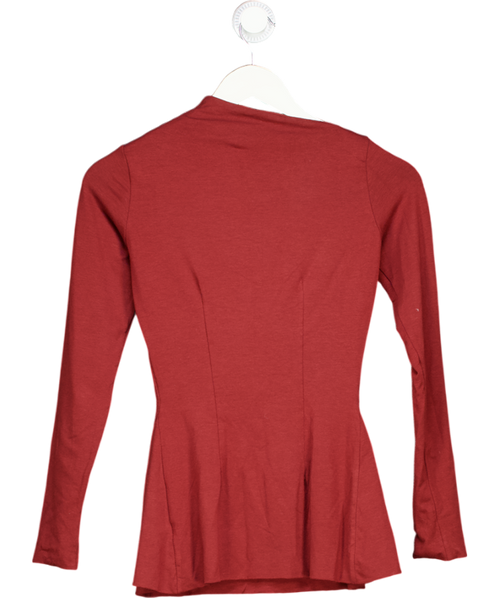 AYM Burgundy Red Venus Long Sleeve Top UK XS