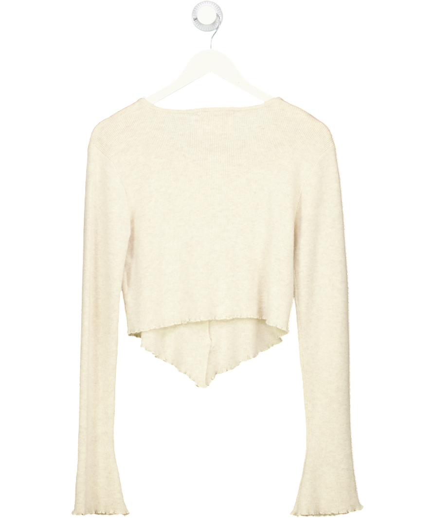 Bubish Beige Rosette Cashmere Blend Knit Cardigan UK S