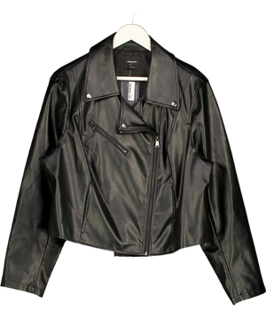 SIMPLY BE Black Faux Leather Biker Jacket UK 20