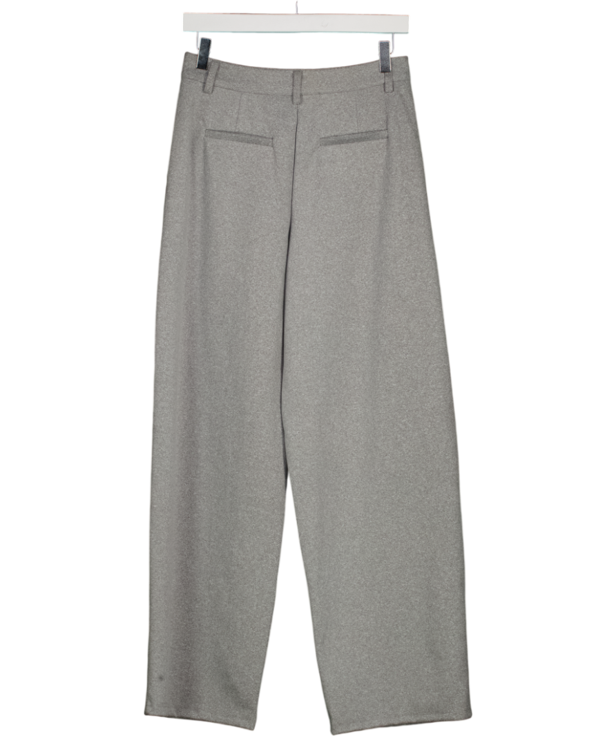 ASOS Grey Design Brushed Barrel Leg Tailored Trouser UK 8