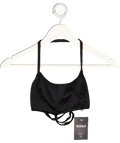 Bo & Tee Black Scoop-neck Halter Neck Sports Bra UK S