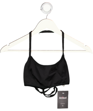 Bo & Tee Black Scoop-neck Halter Neck Sports Bra UK S