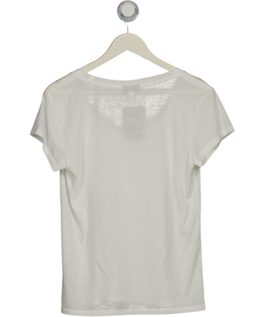 Topshop White Scoop Neck T-shirt UK 10