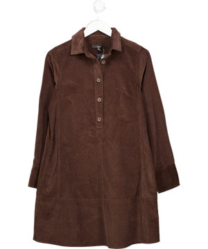 Next Chocolate Brown Cord Overhead Mini Dress UK 8