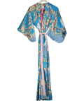 Sakurai Shoji Co Blue Floral Japanese Cotton Kimono Cherry Blossom UK L