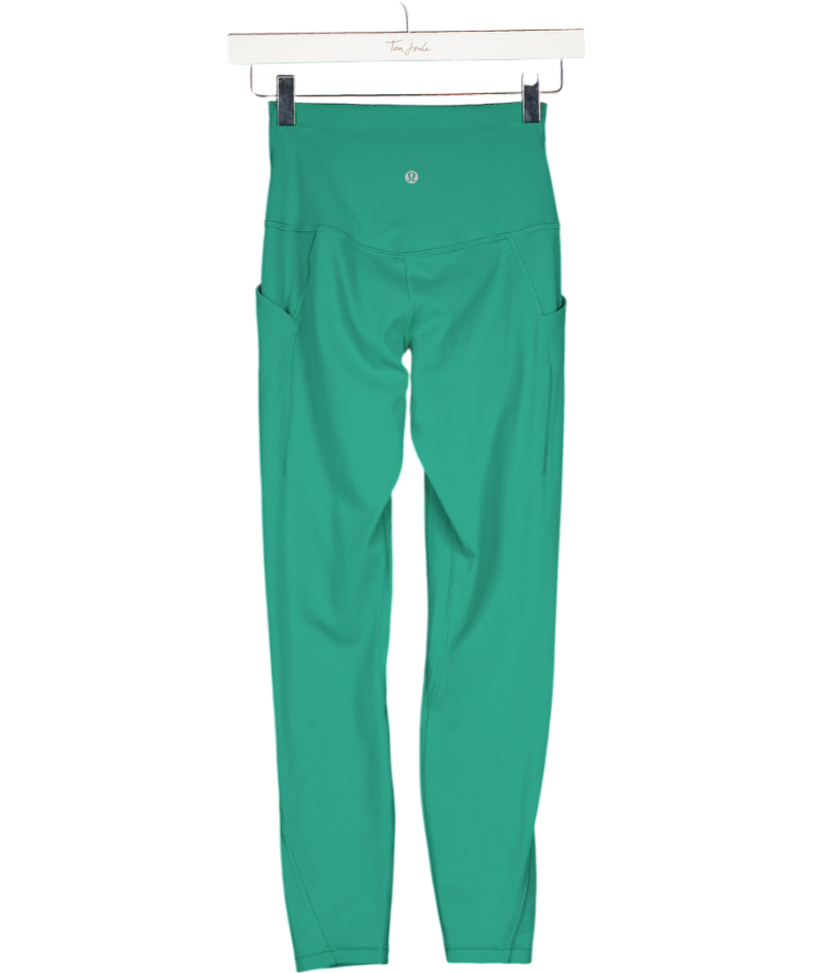 Lululemon Green High-rise Tight Leggings With Pockets Us4 UK 8