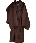 STAUD Chocolate Brown Carver Felted Wool-blend Coat And Scarf UK S