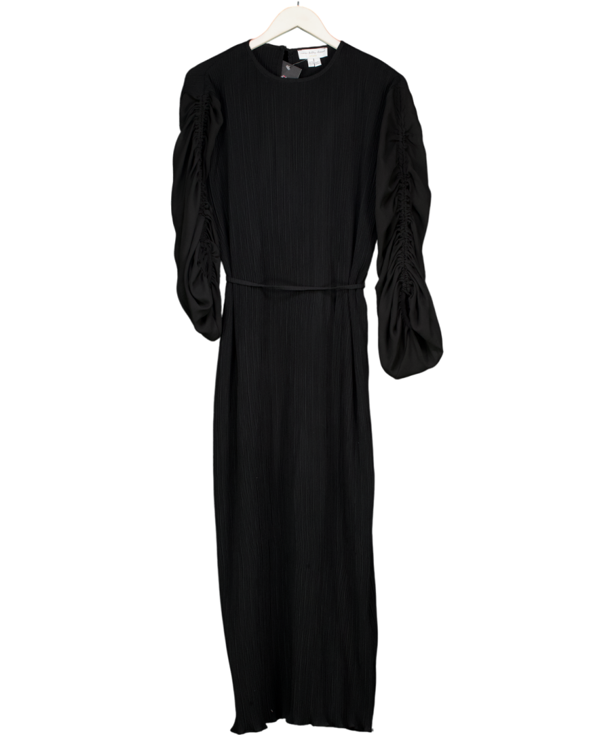 Never Fully Dressed Black Ruched Sleeve Bon Plisse Dress UK 10