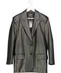 ZARA Black Oversize Faux Leather Blazer UK XS